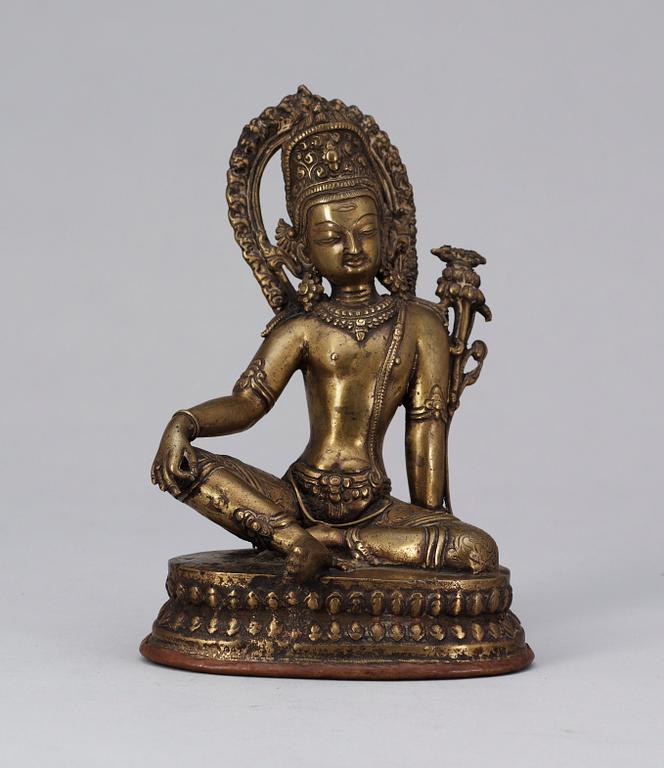 A bronze Buddha, 19th Century Tibet.