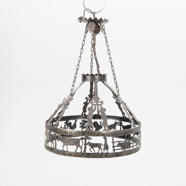 Ceiling lamp from the early 20th century ironwork.