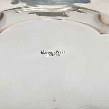 Brickbord, sterlingsilver och mahognyfaner, Mappin & Webb, London 1912, stommen av Paul Boman.