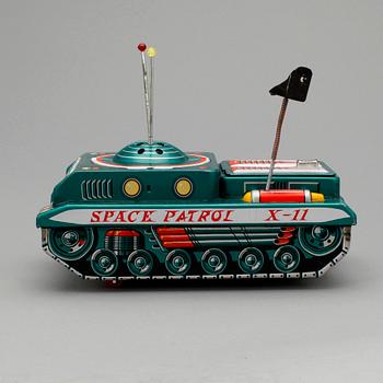LEKSAKSFORDON, plåt, " Tinplate Space Patrol X-11 Tank", Yonezawa, Japan, ca 1964.