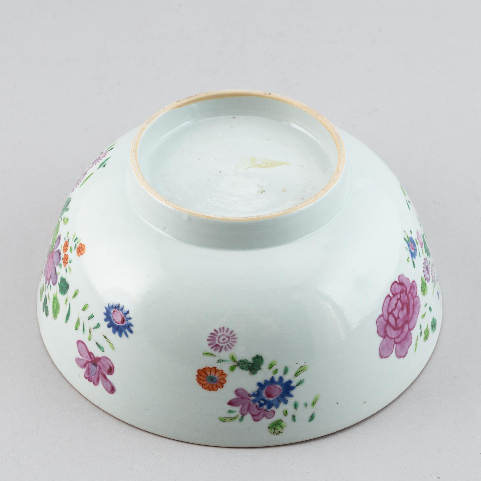 Bålskål, kompaniporslin. Qingdynastin, Qianlong (1736-95).