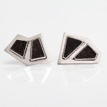 Björn Weckström, A pair of silver cufflincs with high quartzes. Kultasepänliike Reinikka & Laine, Helsinki 1962.