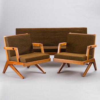 A 3-piece 1960s 'Bumerang' sofa suite for HMN Huonekalu Mikko Nupponen, Lahti, Finland.