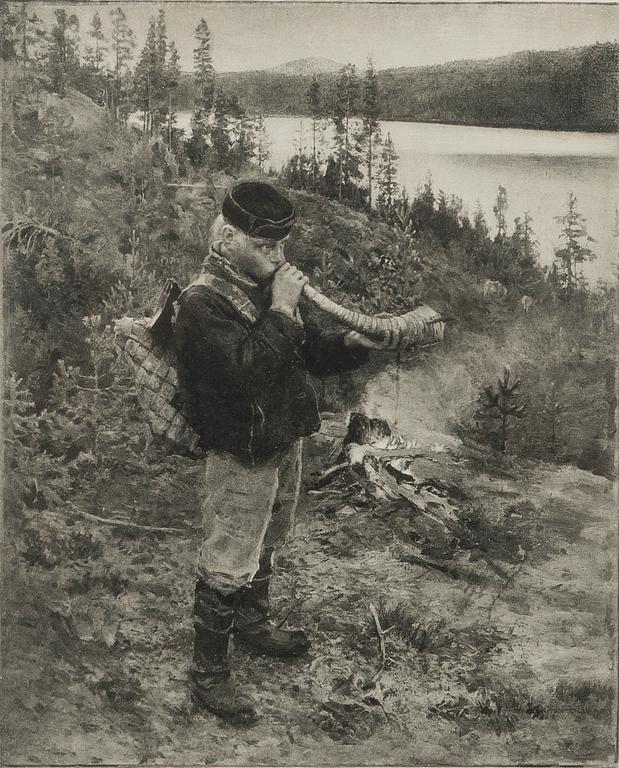 AKSELI GALLEN-KALLELA, heliogravure, signed.