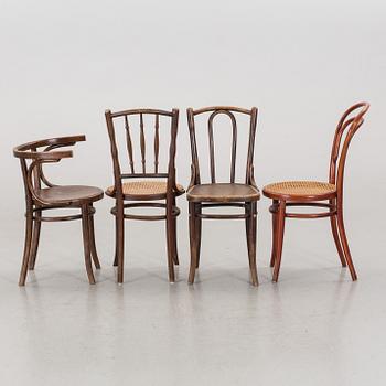 A SET OF 6 THONET STYLE CHAIRS, 20th century.