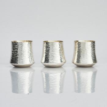 Tapio Wirkkala, a silver pitcher with six beakers, Kultakeskus, Tavastehus Finland 1970-80's.