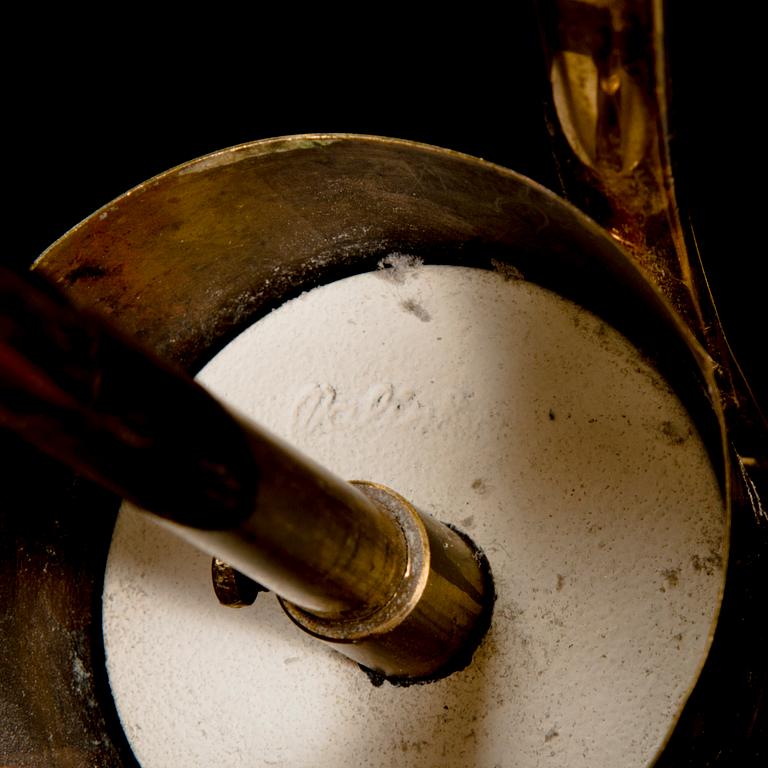 A 1950s brass pendant ceiling light model '2542/3' for Valinte, Finland.