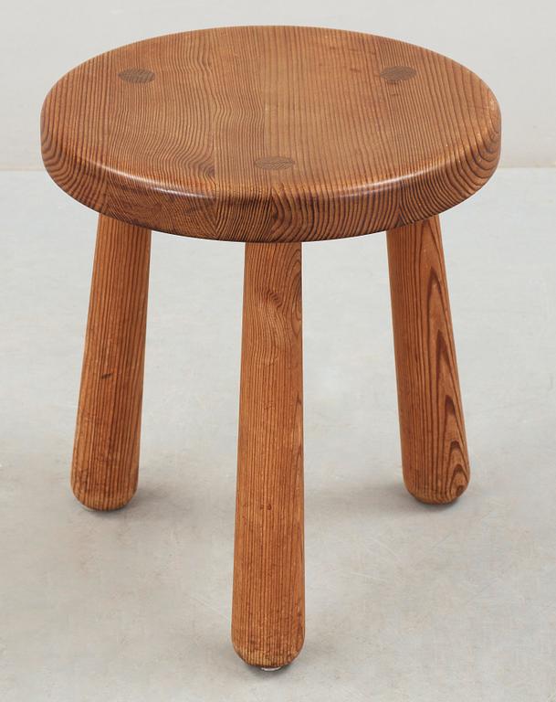 An Axel Einar Hjorth stained pine stool, 'Utö', Nordiska Kompaniet, 1930's.