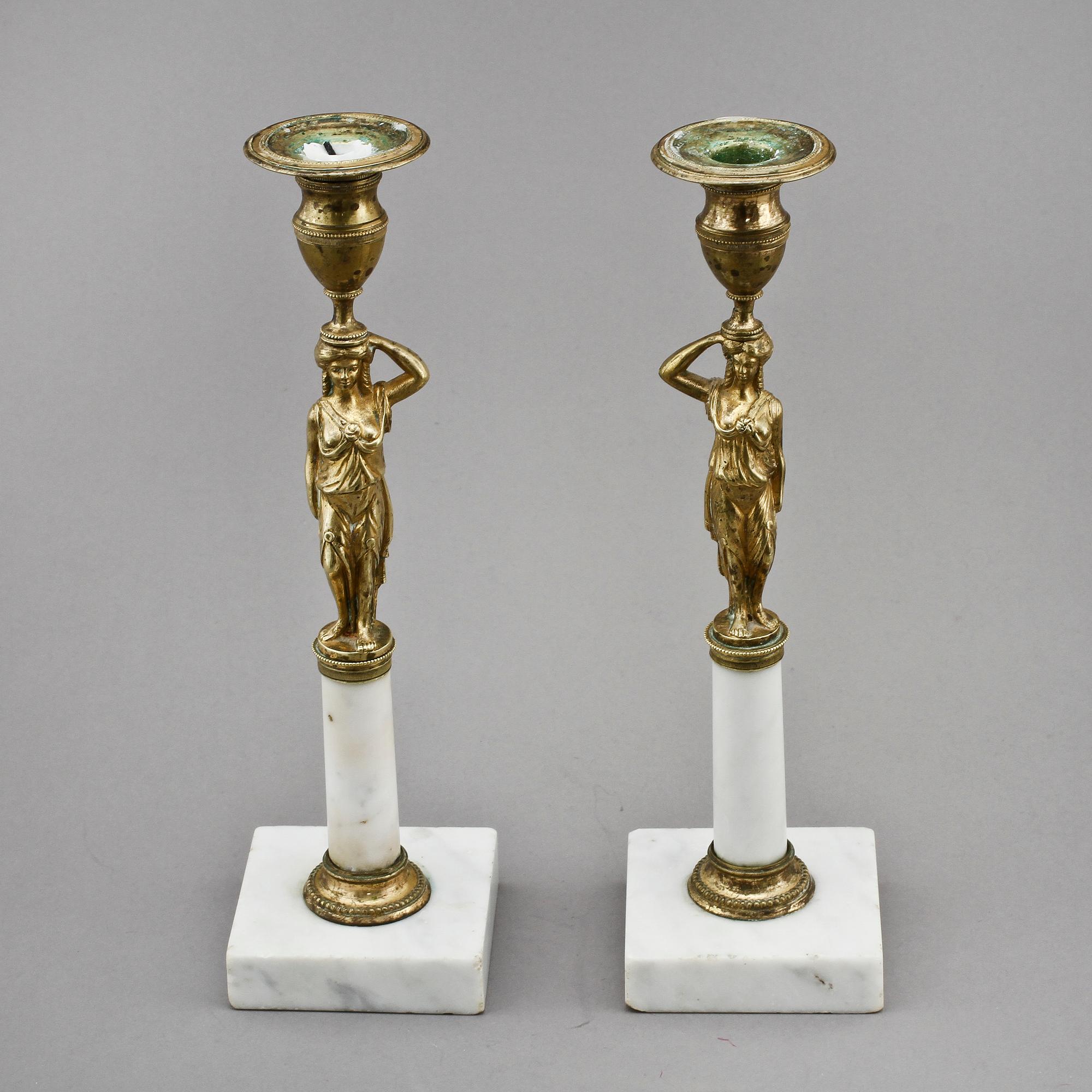 LJUSSTAKAR, ett par, empirestil, 1900-talets första del.