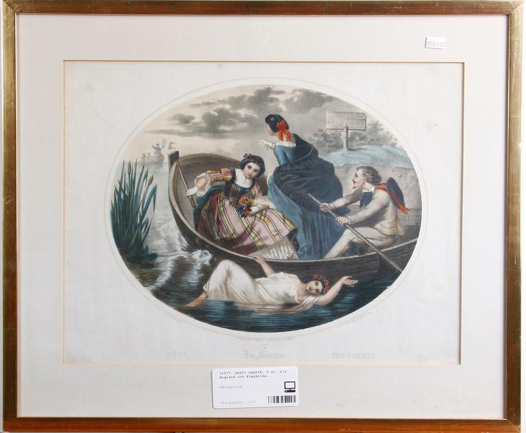 PARTI GRAFIK, 5 st, bla England och Frankrike.