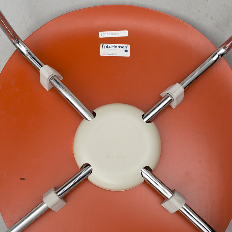 ARNE JACOBSEN, stolar, 4 stycken, "Myran", Fritz Hansen, 1900-talets slut.