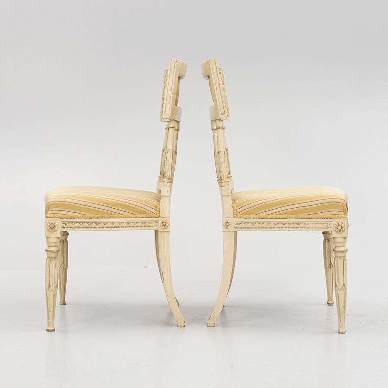 A set of six late Gustavian chairs, Stockholm, late 18th century.