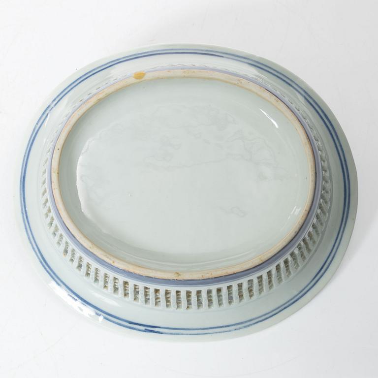Gallerskål med fat, kompaniporslin, Kina, Qingdynastin, 1800-tal.