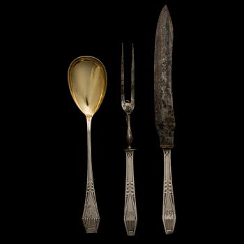 SERVERINGSBESTICK, 4 delar, silver, bl a Suomi-serien, Åbo, 1839 ja 1919.