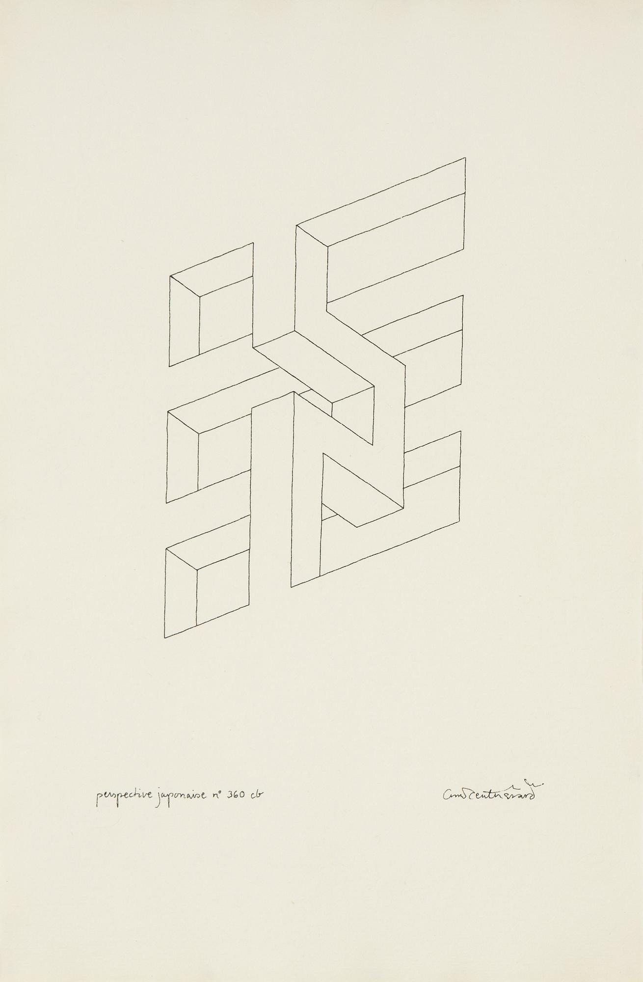 Oscar Reutersvärd, indian ink on paper, signed.