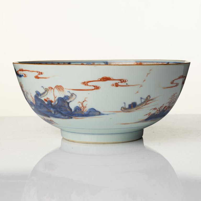 Tallrikar, nio stycken, kompaniporslin. Qingdynastin, Qianlong (1736-95).