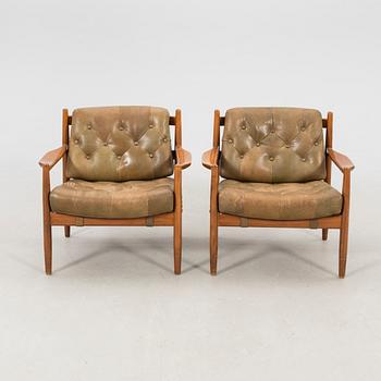 Ingemar Thillmark armchairs, a pair "Läckö" OPE furniture 1960s/70s.