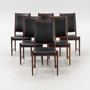 Torbjörn Afdal, six rosewood chairs, Nesjestranda, Bruksbo, Norway, 1960's.