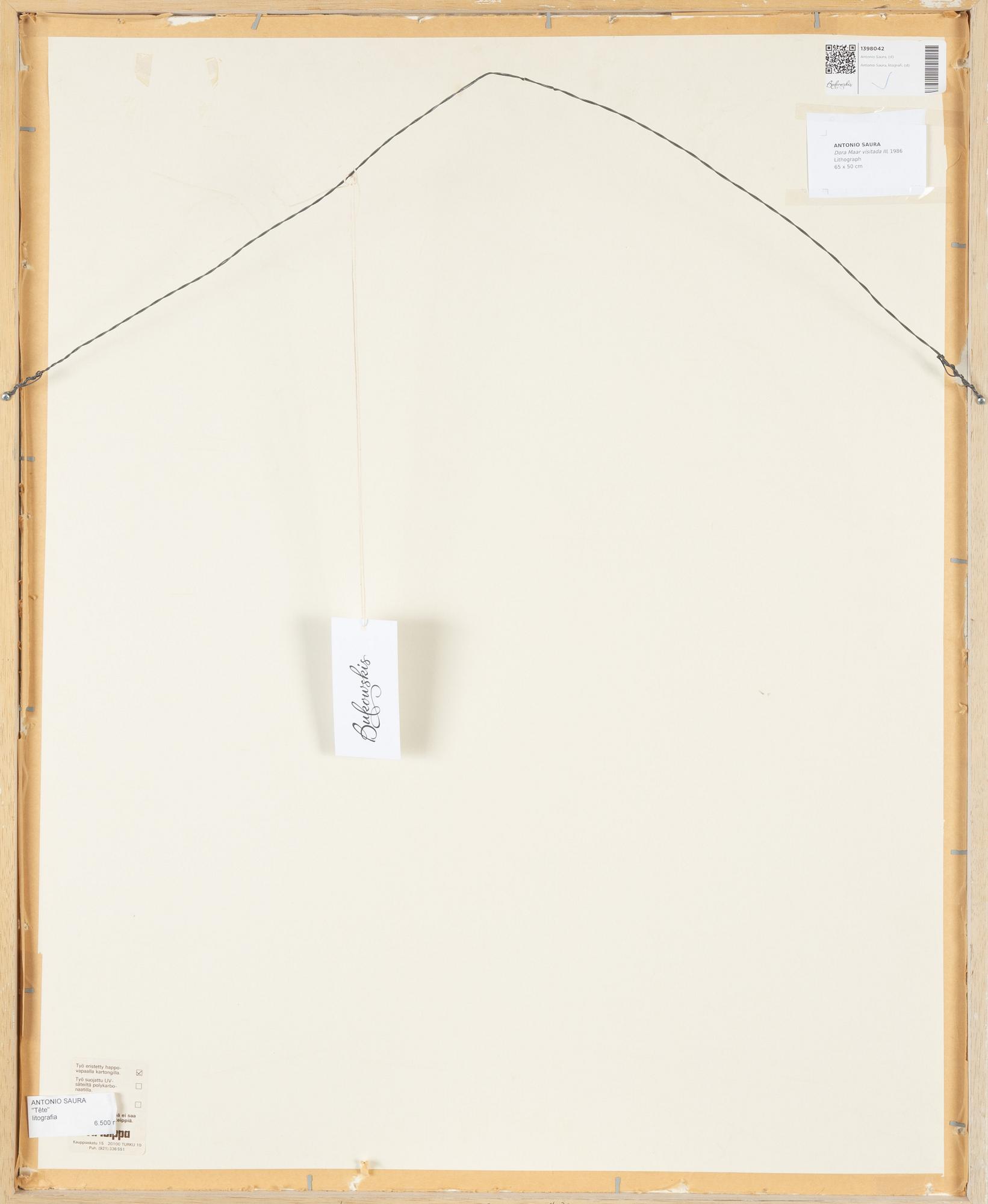 Antonio Saura, färglitografi, signerad 103/140.