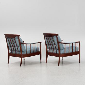 Kerstin Hörlin-Holmqvuist, a pair of 'Skrindan' armchairs, OPE, Sweden, second half of the 20th century.