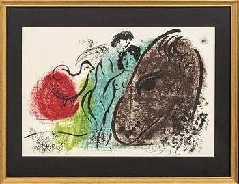 Marc Chagall · MARC CHAGALL, colour lithographe, unsigned, from Derrière le Miroir no 44-45 1952.