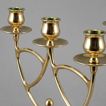 KANDELABRAR, ett par, mässing, Skultuna, No 10, 1900-talets andra hälft.