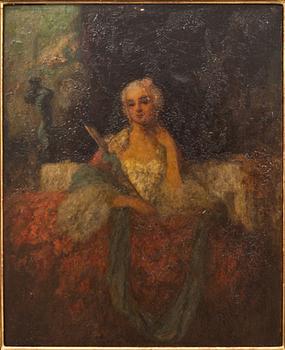 CARL WENDLING, olja på pannå. Signerad.