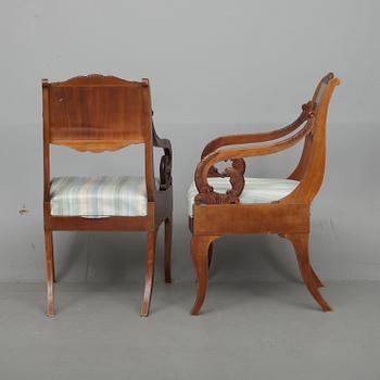KARMSTOLAR, ett par, biedermeier, Ryssland 1800-talets första hälft.