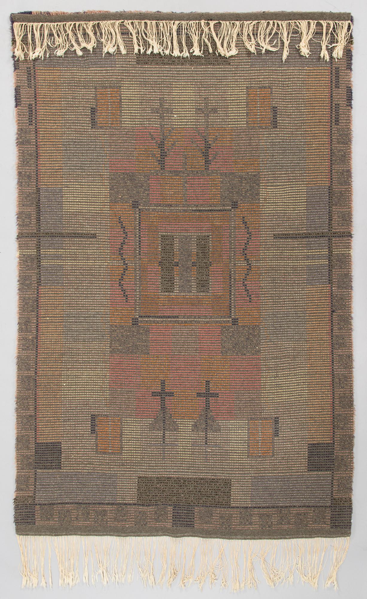 Laila Karttunen probably, rug / ryarug model for Wetterhoff, 1930's. Circa 200 x 125 cm.