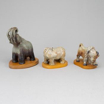 GUNNAR NYLUND, three stoneware figurines from Rörstrand.