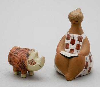 FIGURER, 2 st, stengods, Lisa Larson, Gustavsberg.