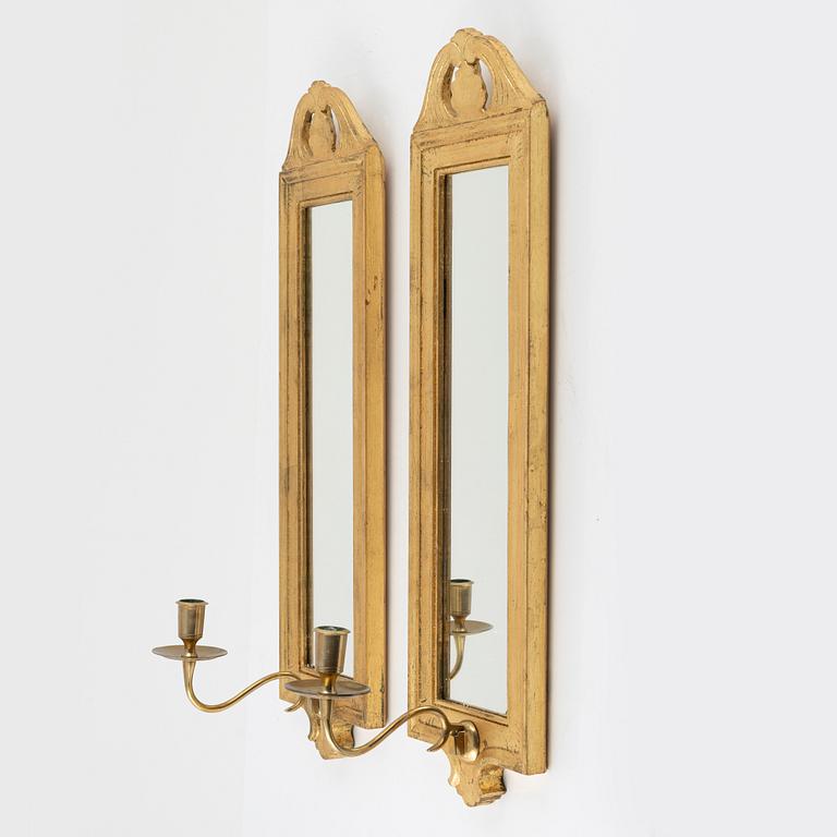 A par of 'Regnaholm' mirror wall sconces, IKEA, 1990's.