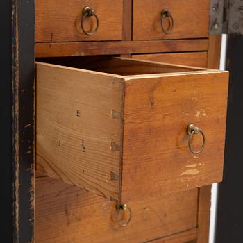 Bedside tables, a pair, first half of the 20th century.