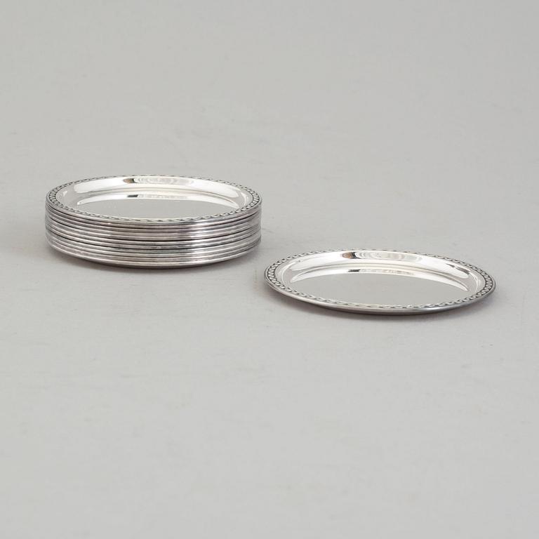 COASTERS, 12 st, silver, GAB, Stockholm 1967.