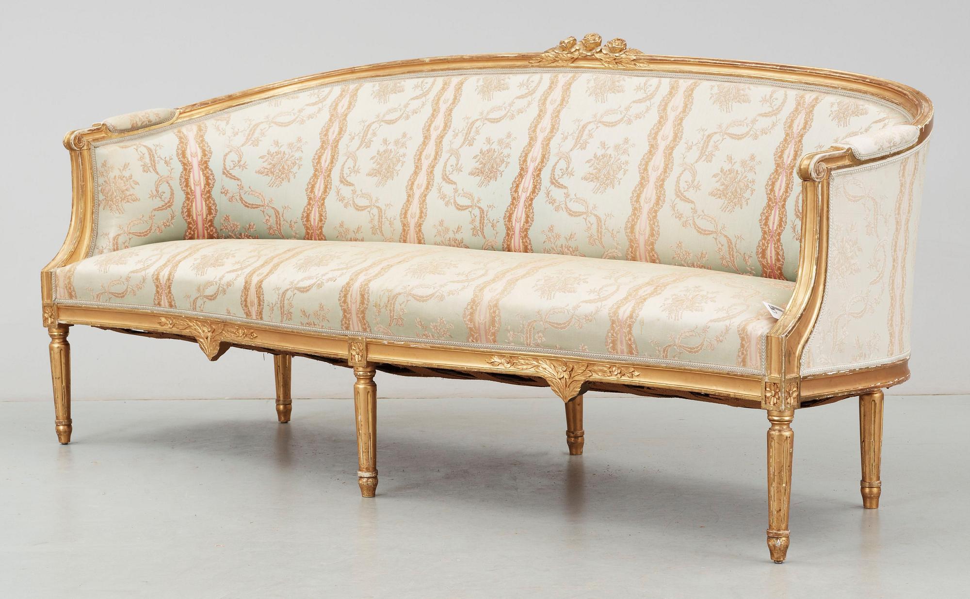 SALONGSGRUPP, 9 delar. Gustaviansk stil, 1900-talets mitt.