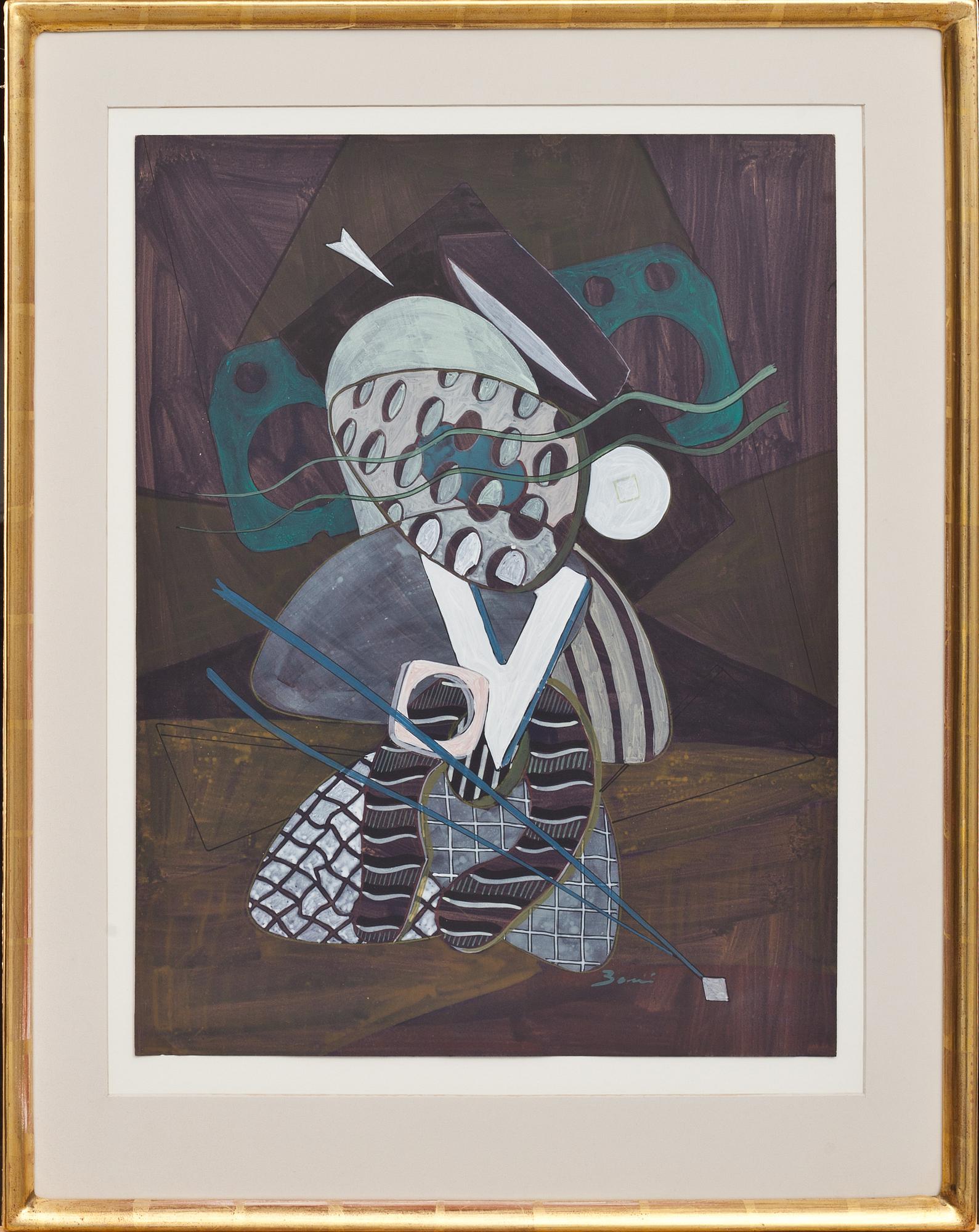 PAOLO BONI, gouache, signerad.