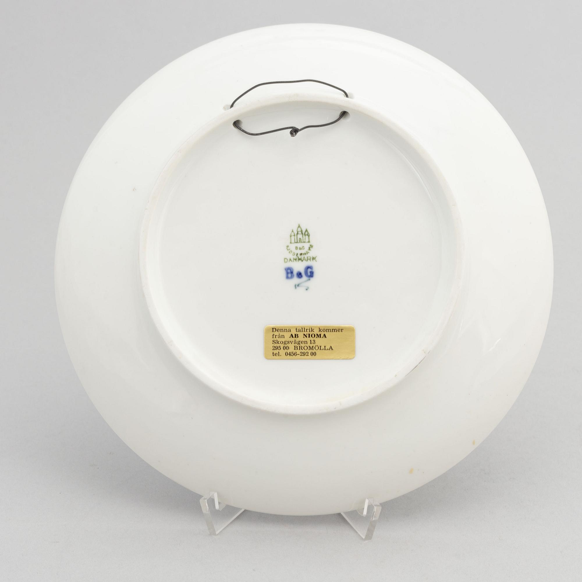 Jultallrik, porslin, "1895 Jule Aften 1915", Bing & Grøndahl, Danmark.