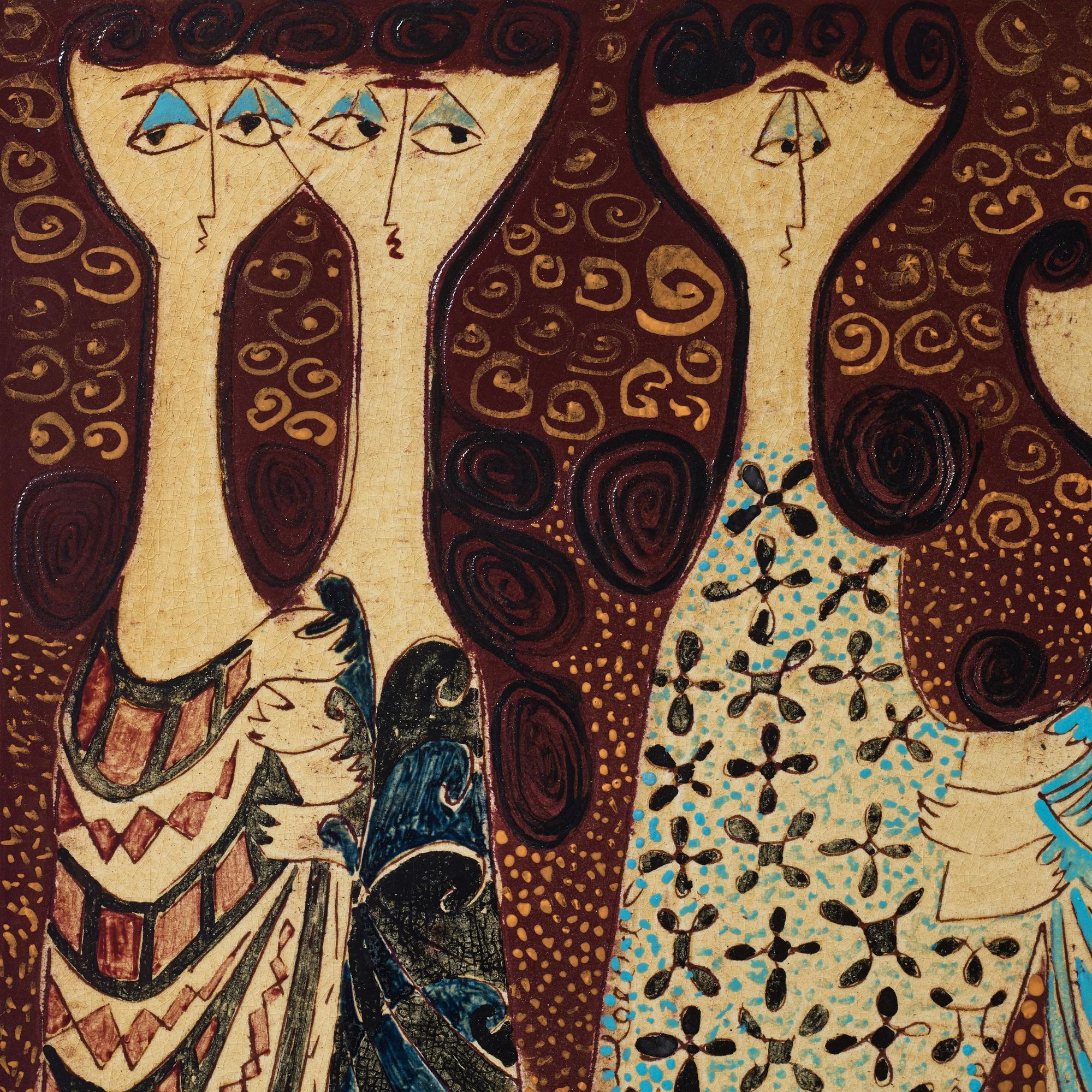 Birger Kaipiainen, plakett, Arabia, Finland 1950-tal.