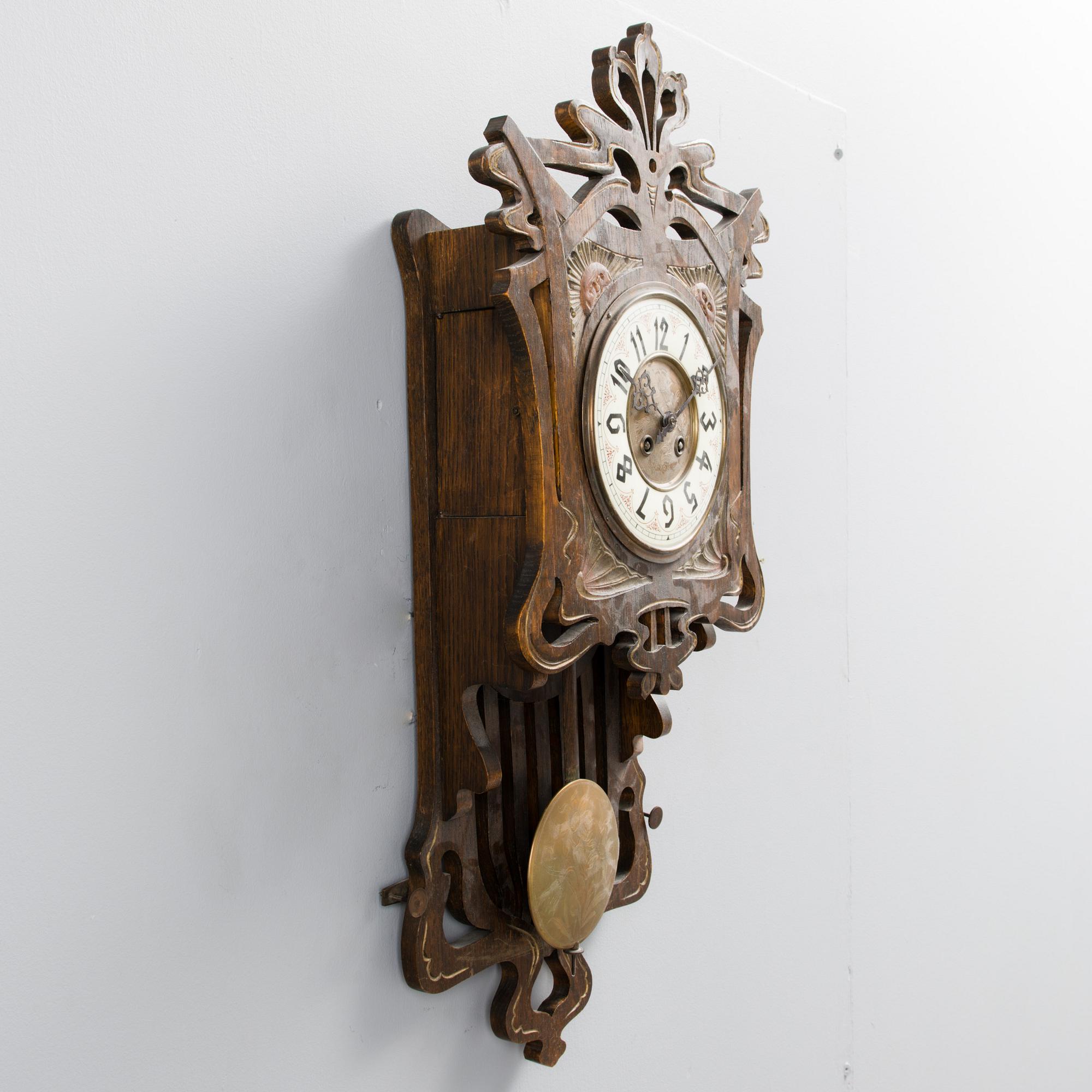 A Gustav Becker art nouveau wall clock, Germany early 20th century.
