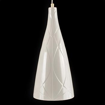 TAKLAMPA, porslin, Carl Harry Stålhane, Rörstrand, 1900-talets mitt.