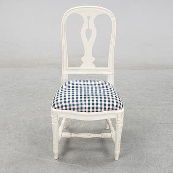 Eight Gustavian style 'Hallunda' chairs from IKEA.