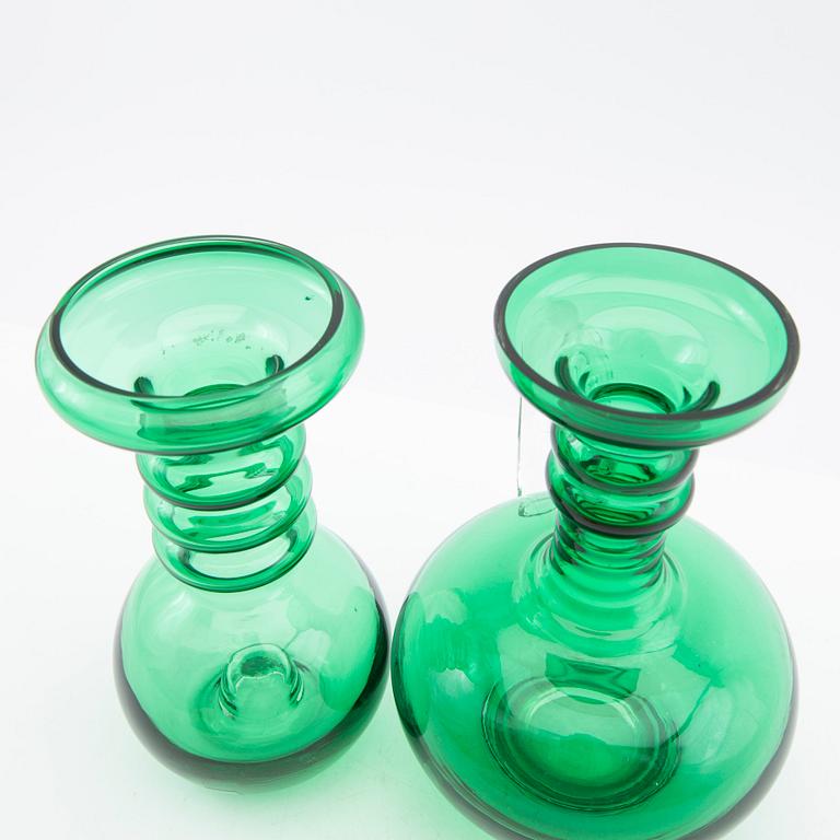 Tamara Aladin, Vases and a decanter, 3 pcs, glass, Riihimäen Lasi, Finland, 1960s/70s.