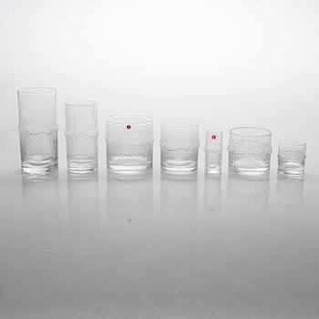 Tapio Wirkkala, a 24-piece set of "Niva" glassware, Iittala. In production 1972-1992.