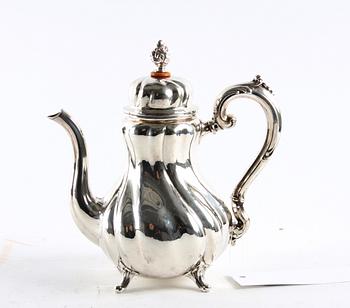 KAFFESERVIS, 3 delar, silver, importstämplar 1945.