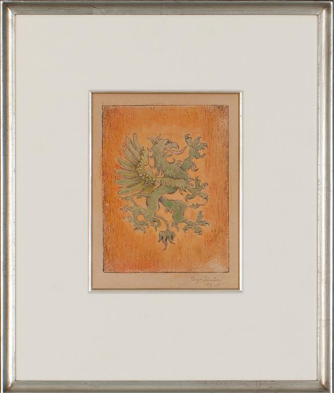 HUGO SIMBERG, blandteknik, sign. o dat. 1899.