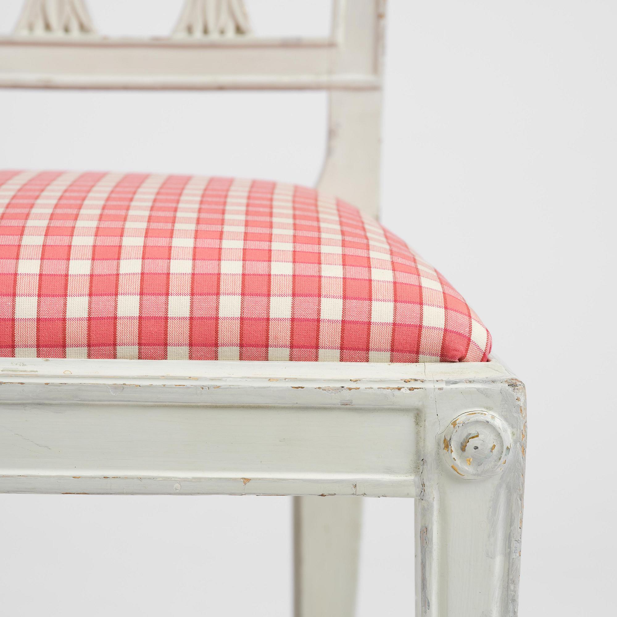 An assembled suite of ten  late Gustavian chairs, circa 1800.