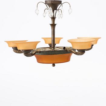 Malmö Metallvarufabrik, attributed to, a ceiling lamp, 1930s.