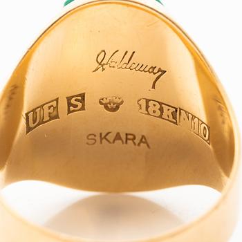Waldemar Jonsson, 18K gold ring with a turquoise-coloured stone, Skara, 1987.