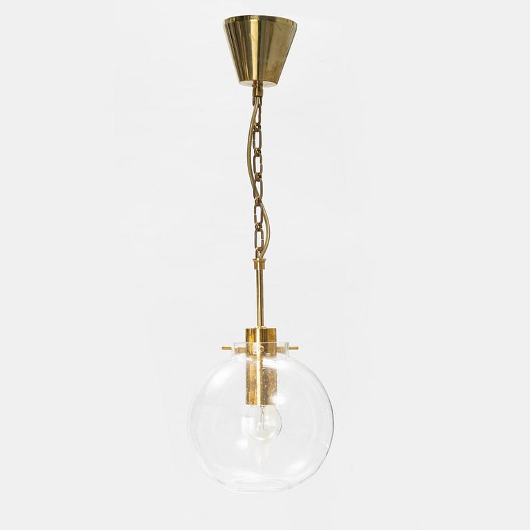 Hans-Agne Jakobsson, a brass and glass pendant lamp, 1970's.