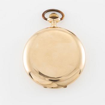 Pocket watch, hunter, 14K gold, 56 mm.
